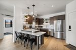 Matching stainless appliances throughout 